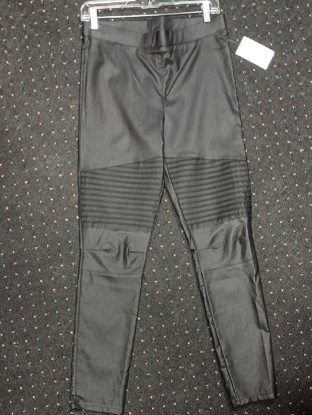 Ooberswank Black Moto-Style Stretch Pants